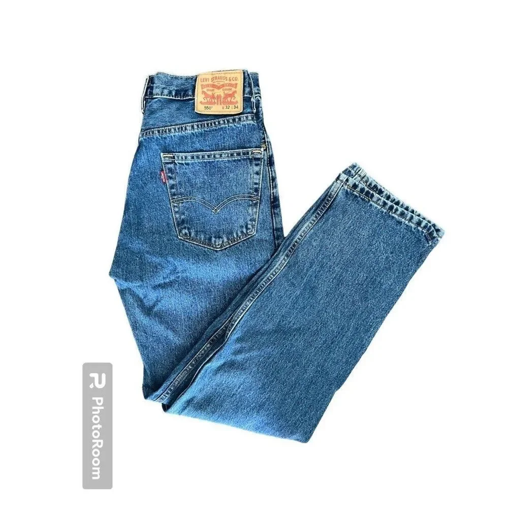 Levis 550 Relaxed Straight Leg Medium Wash Zipper Fly 32x34